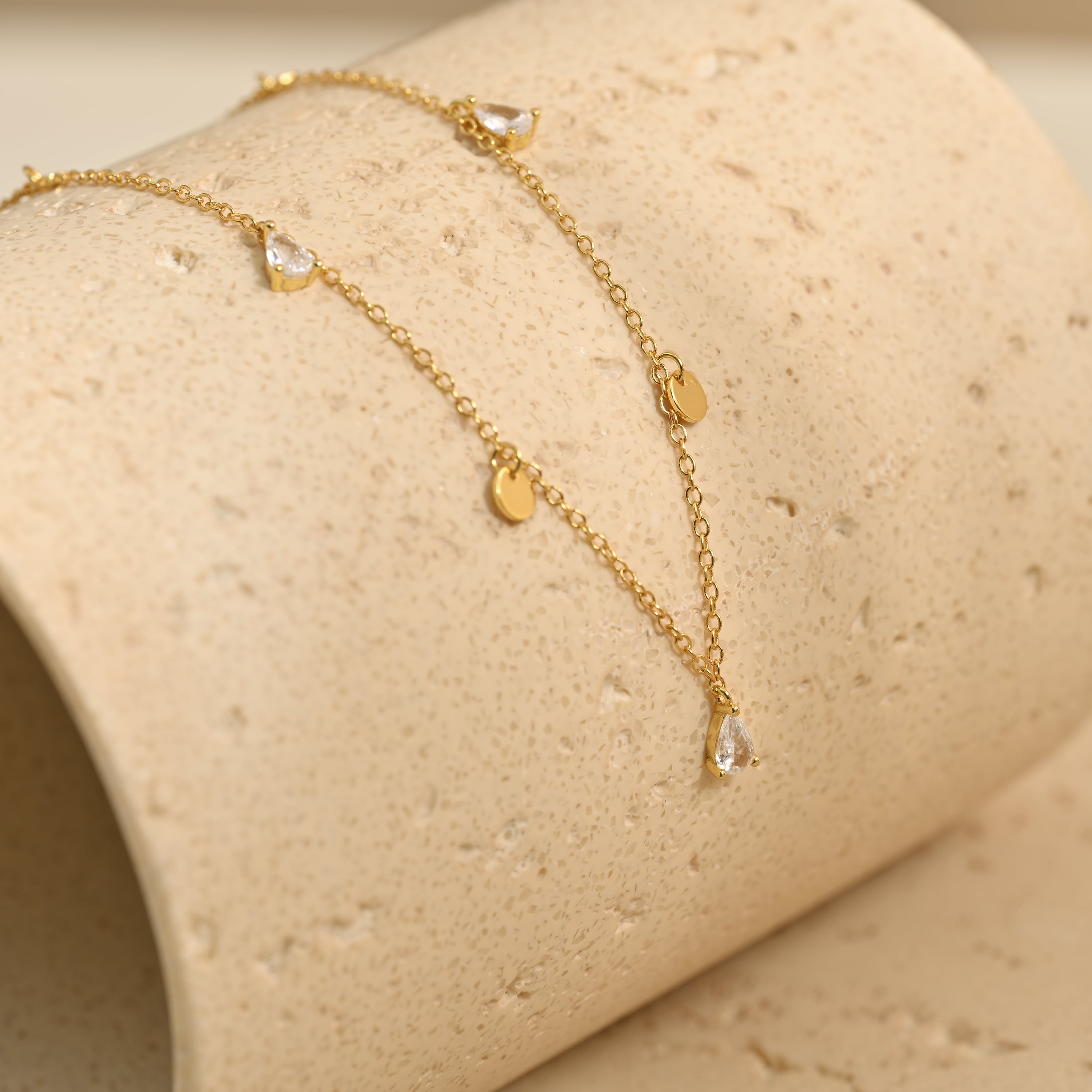 Water Drop Station Necklace