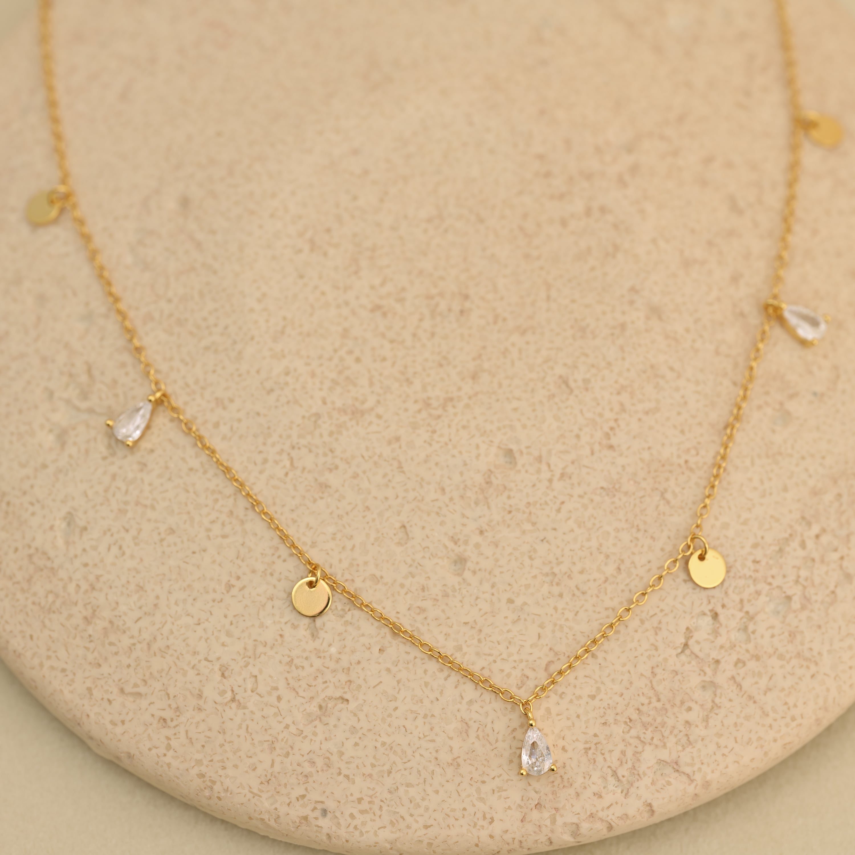 Water Drop Station Necklace