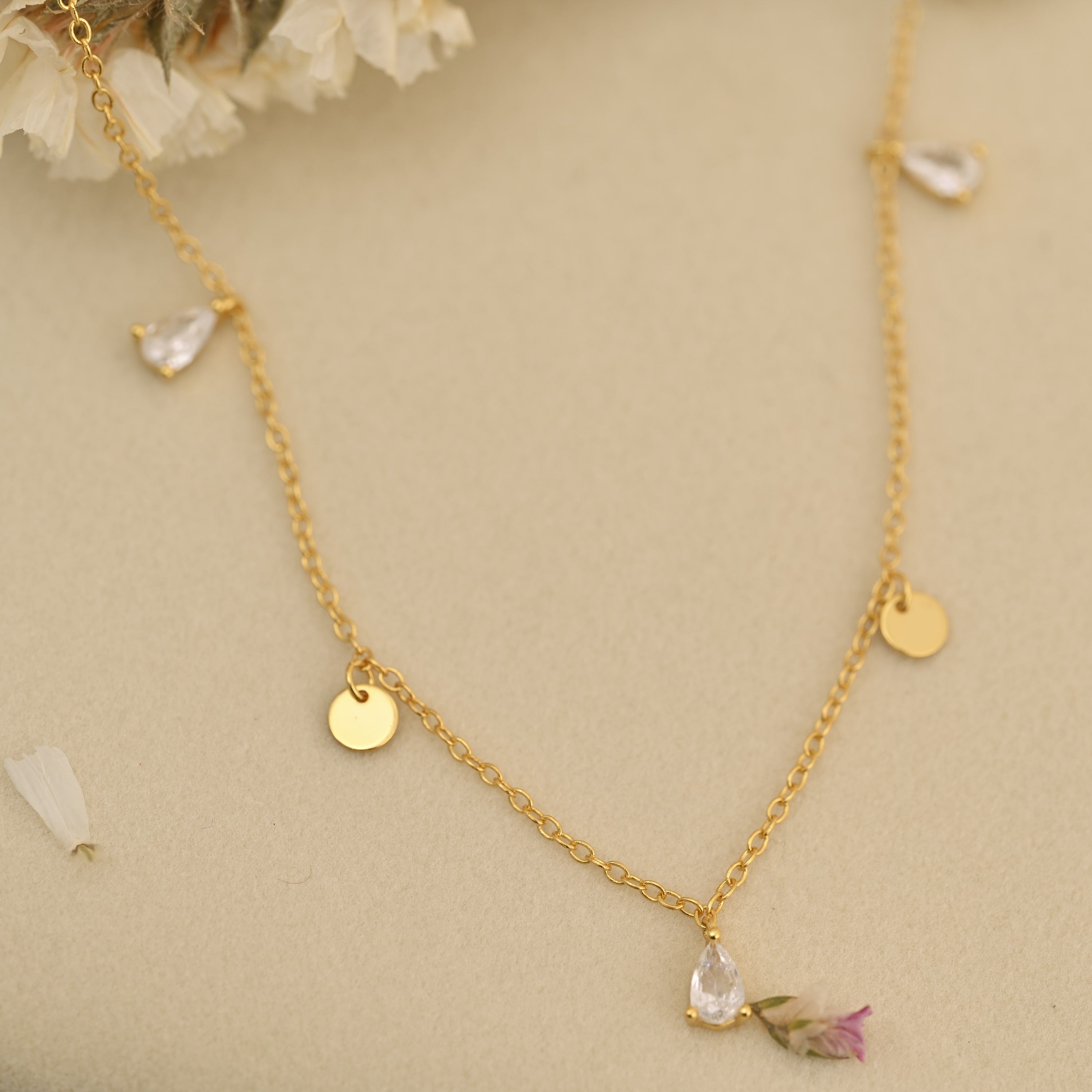 Water Drop Station Necklace