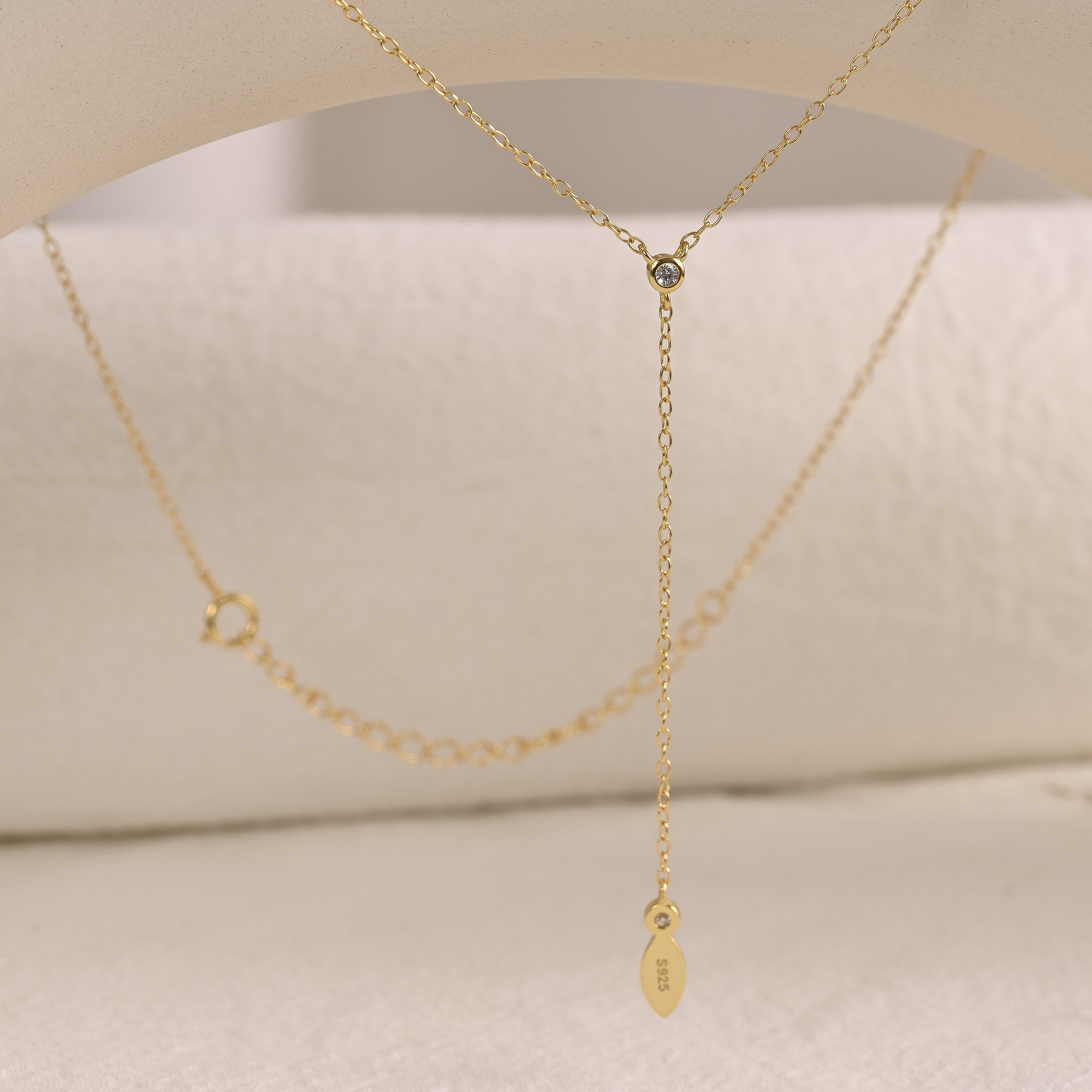 Zircon Lariat Necklace