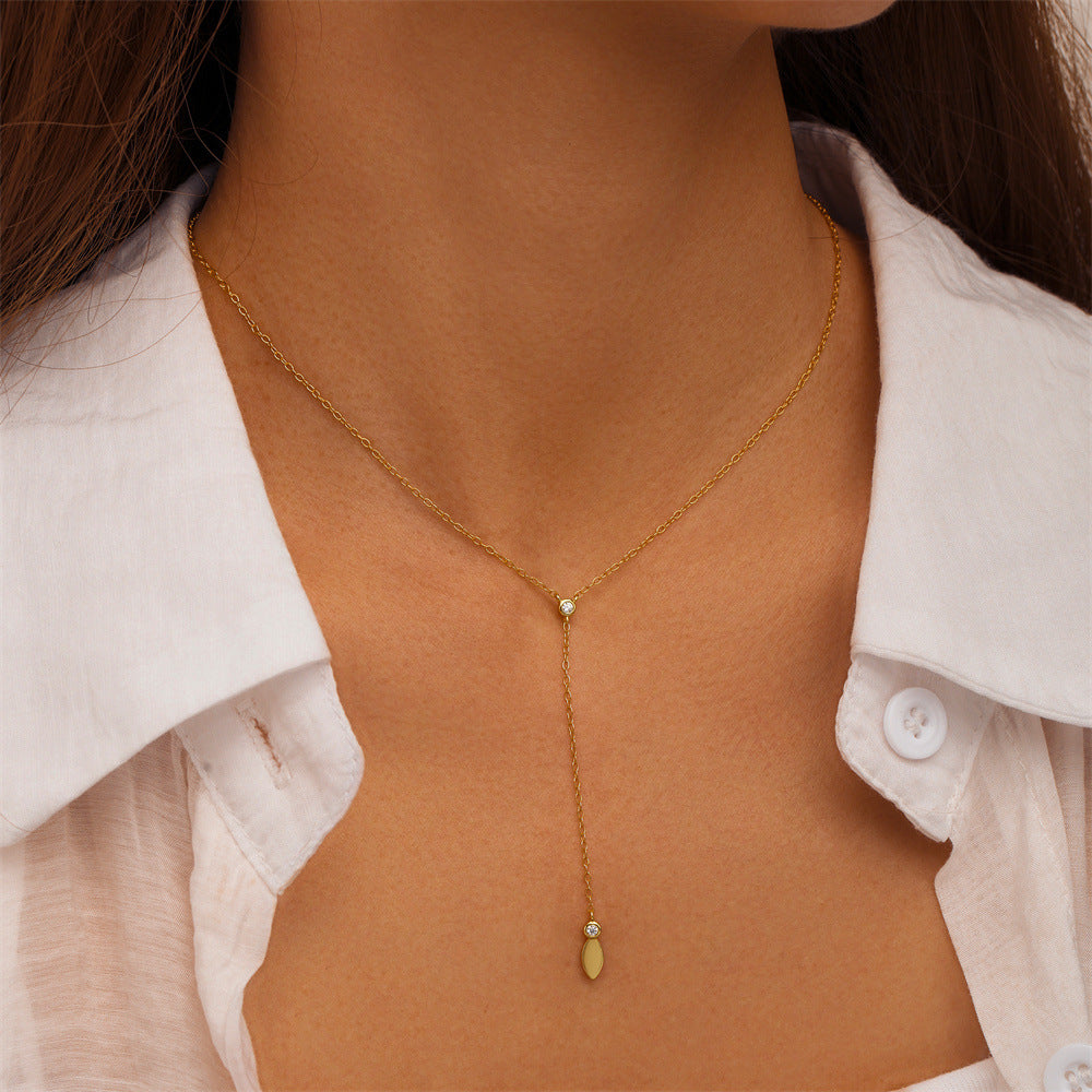 Zircon Lariat Necklace