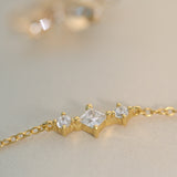 Gold CZ Station Necklace