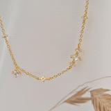 Gold CZ Station Necklace