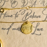 Hammered Circle Disc Pendant Necklace