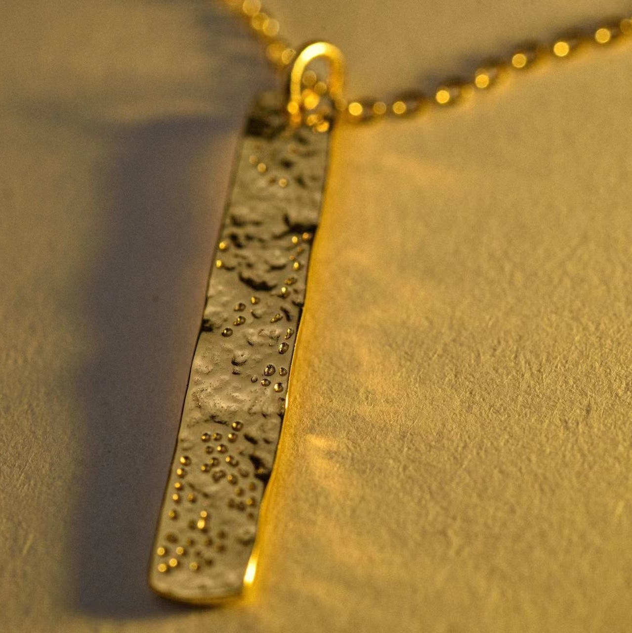 Hand-Hammered Rectangle Necklace