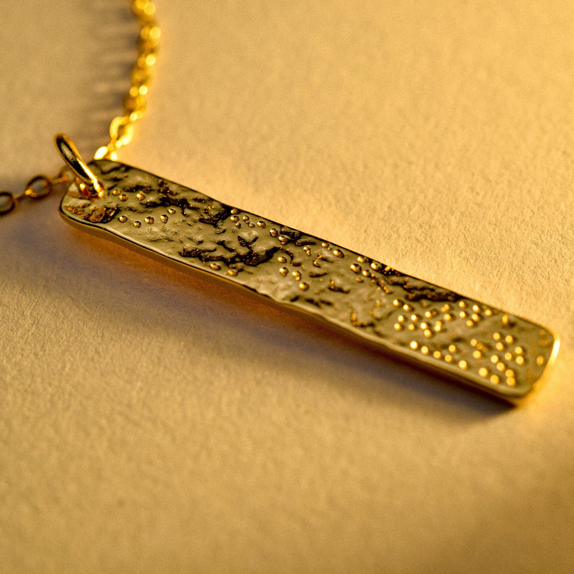 Hand-Hammered Rectangle Necklace
