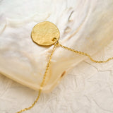 Hammered Circle Disc Pendant Necklace