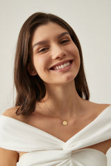 Hammered Circle Disc Pendant Necklace