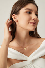 Hammered Circle Disc Pendant Necklace