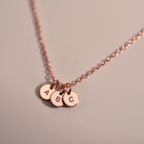 Triple Initial Disk Necklace