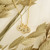 Triple Initial Disk Necklace