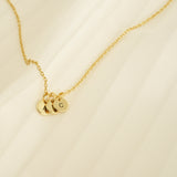 Triple Initial Disk Necklace