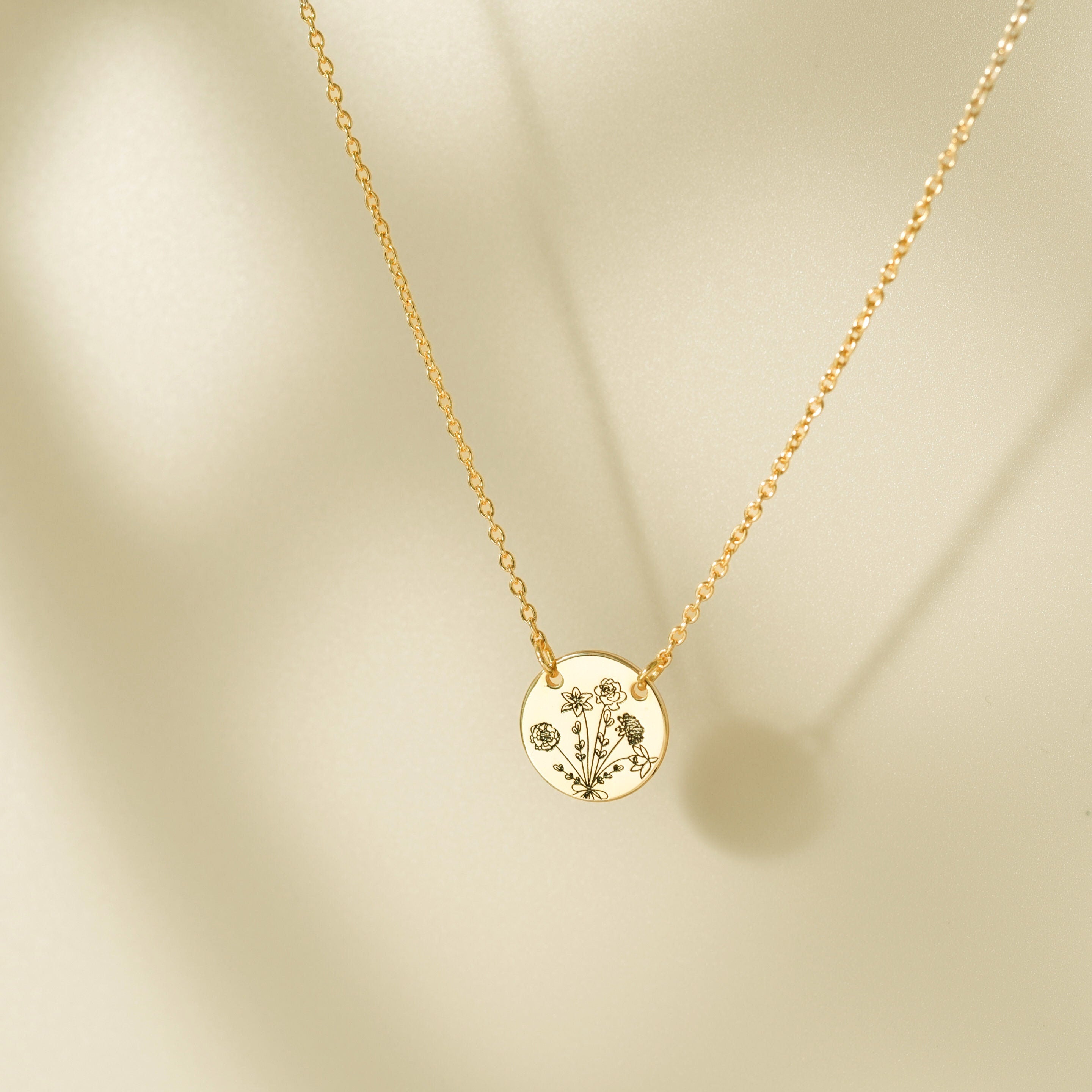 Personalized Birth Flower Necklace