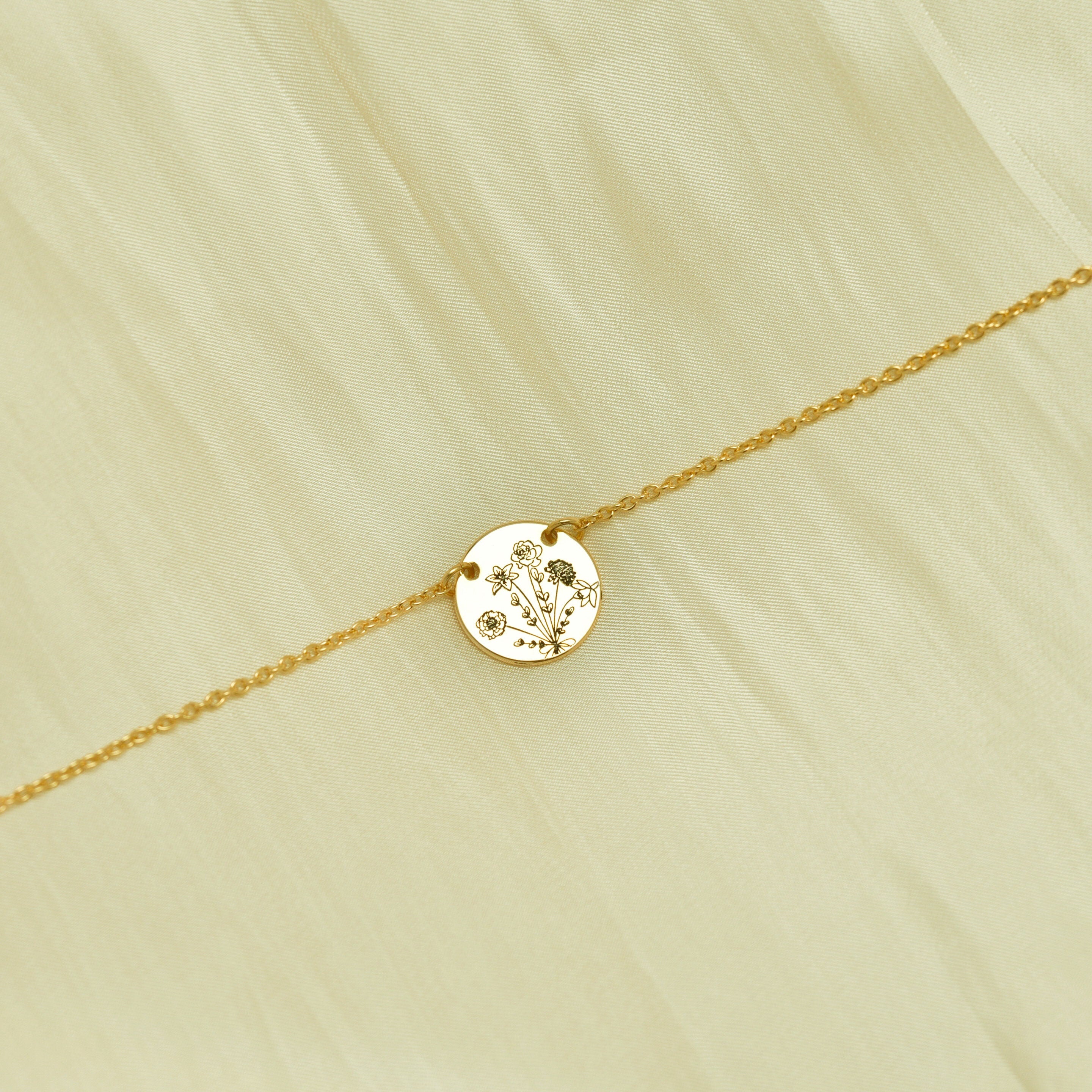 Personalized Birth Flower Necklace