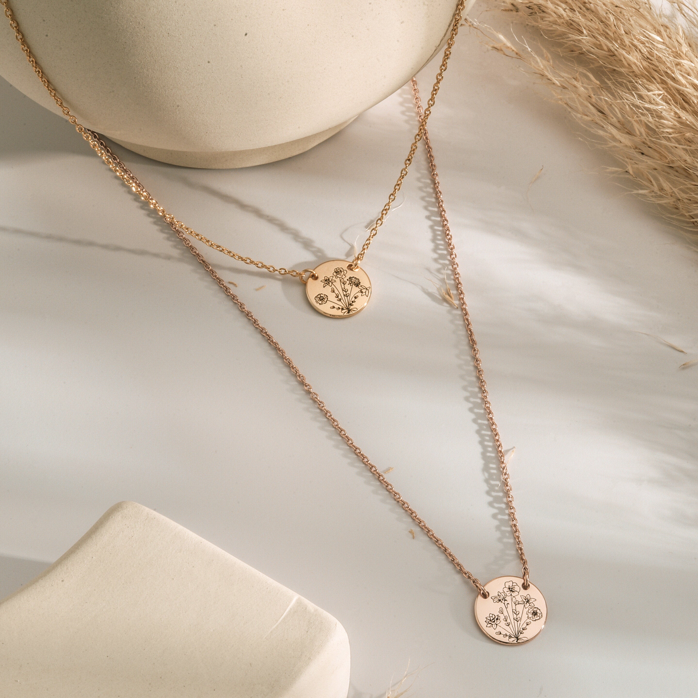 Personalized Birth Flower Necklace
