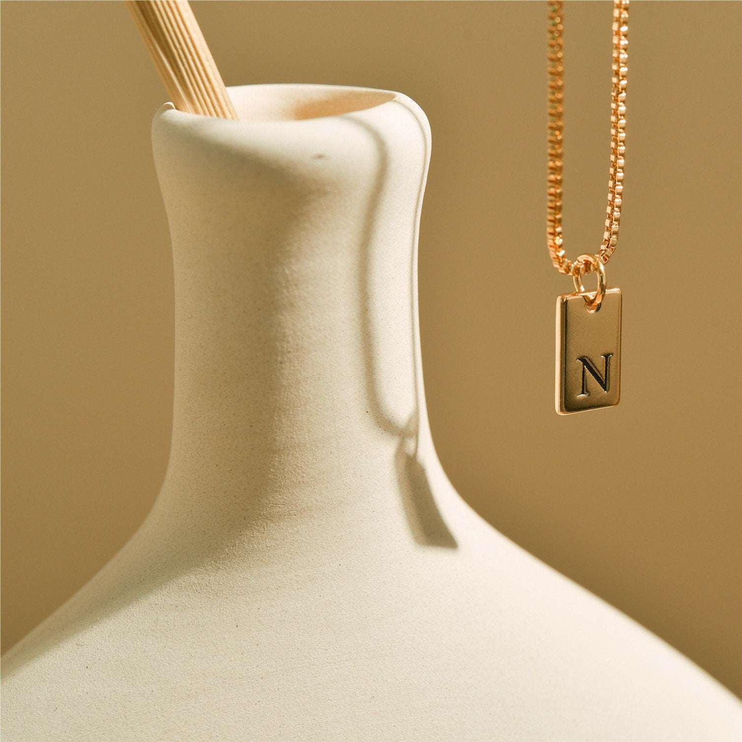 Bar Initial Necklace