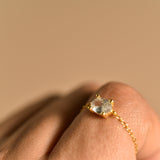 Chain Ring, Cable Chain Ring, Zircon Chain Ring, Mothers Day Gift, Gift for Her, Birthday Gifts, Anniversary Gift, Girlfriend Gift, K0003