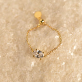 Chain Ring, Cable Chain Ring, Zircon Chain Ring, Mothers Day Gift, Gift for Her, Birthday Gifts, Anniversary Gift, Girlfriend Gift, K0003