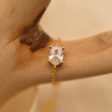 Chain Ring, Cable Chain Ring, Zircon Chain Ring, Mothers Day Gift, Gift for Her, Birthday Gifts, Anniversary Gift, Girlfriend Gift, K0003