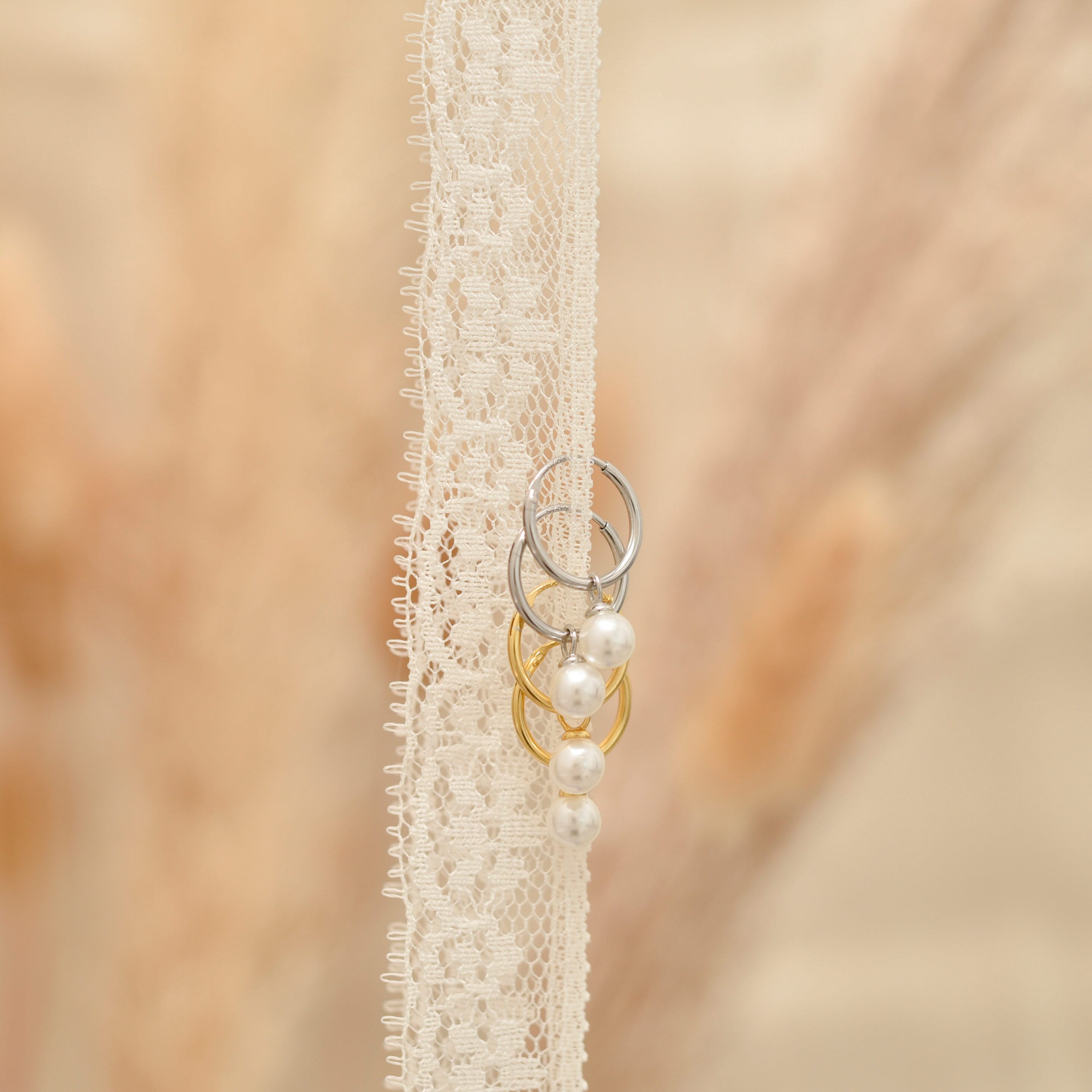 Hoop Earrings, Pearl Drop Silver Earrings, Huggie Earrings, Gifts for Girlfriend, Wedding Gifts, Anniversary Gifts, Birthday Gifts, K0006