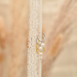 Hoop Earrings, Pearl Drop Silver Earrings, Huggie Earrings, Gifts for Girlfriend, Wedding Gifts, Anniversary Gifts, Birthday Gifts, K0006