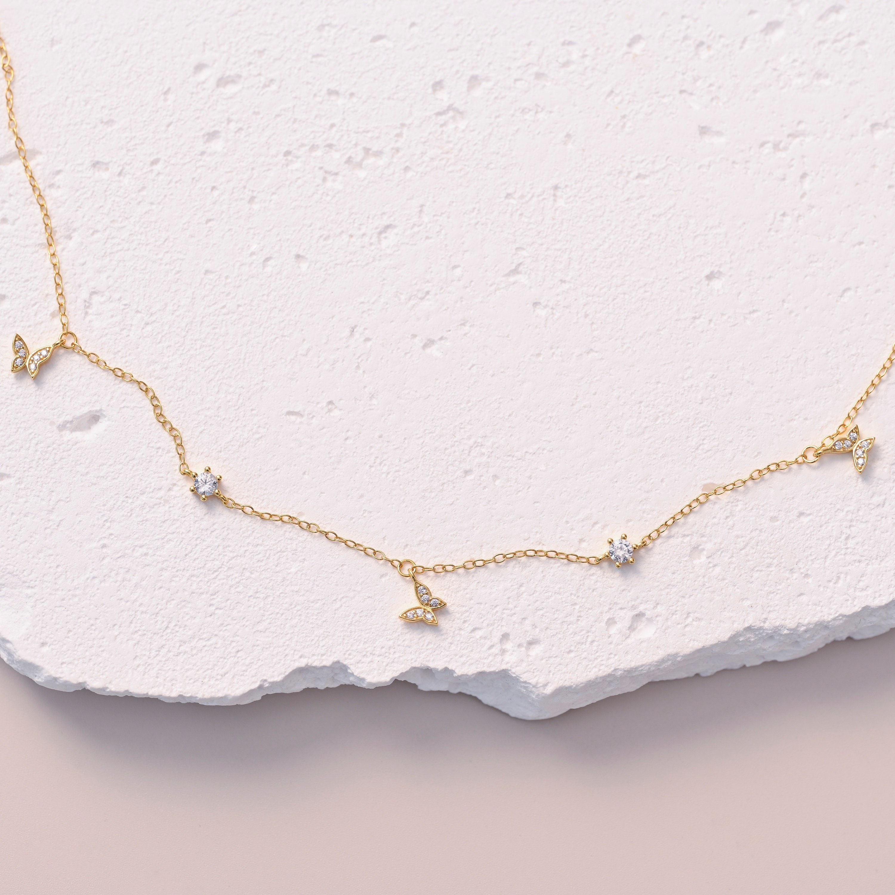 Butterfly Charm Necklace, Dainty Necklace, Gift for her, Birthday Gifts, Gifts for Mom, Bridesmaid Gifts, Anniversary Gifts, K0008