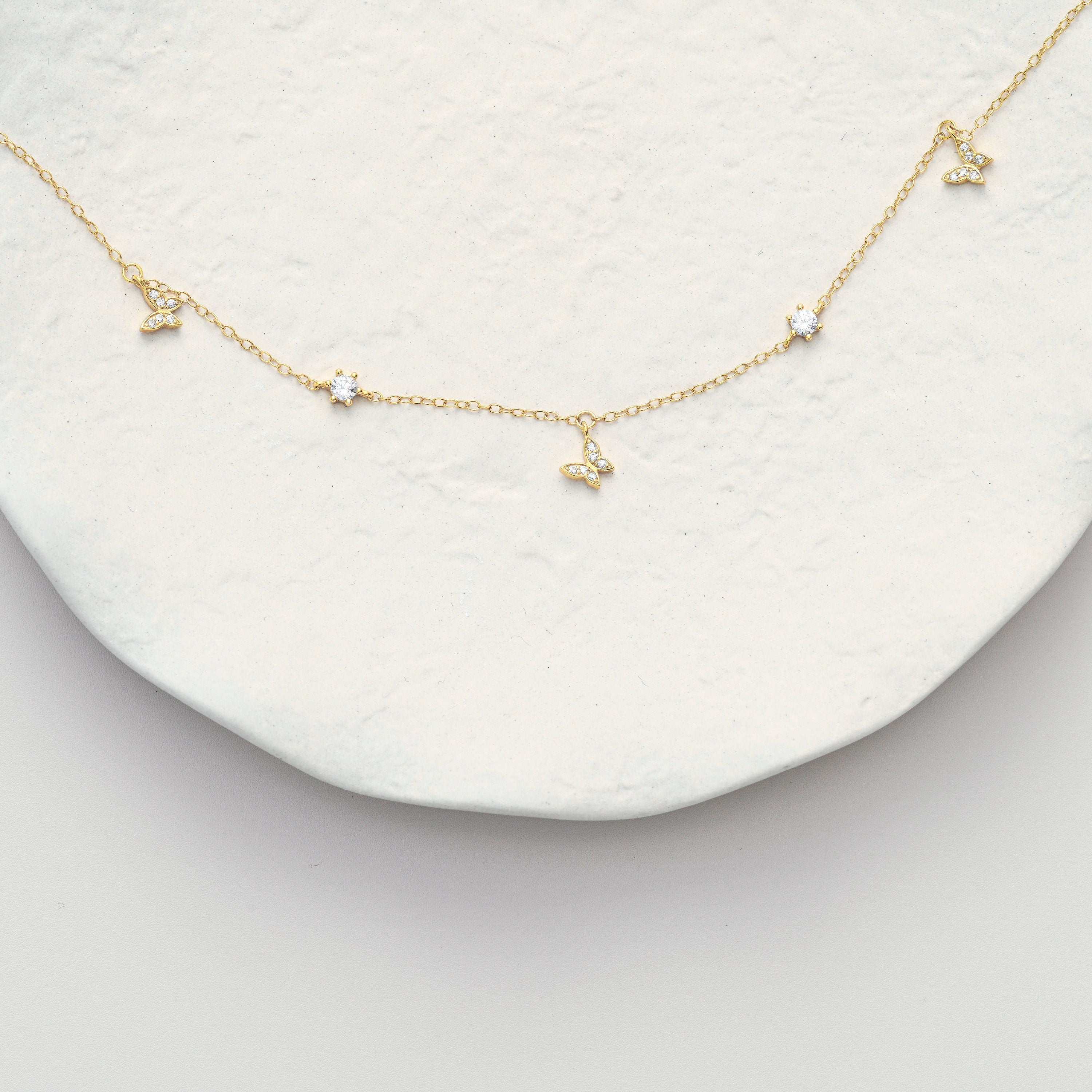 Butterfly Charm Necklace, Dainty Necklace, Gift for her, Birthday Gifts, Gifts for Mom, Bridesmaid Gifts, Anniversary Gifts, K0008