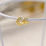 14k Gold Simple Hoop Earrings, Dainty Huggie Hoops, Minimalist Patterned Earrings, Gift For Her, K0017