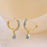 Turquoise Huggie Drop Earrings