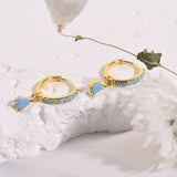 Turquoise Huggie Drop Earrings