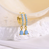 Turquoise Huggie Drop Earrings