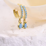 Turquoise Huggie Drop Earrings