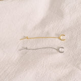 Diamond Stud, Ear Cuff Chain Earrings