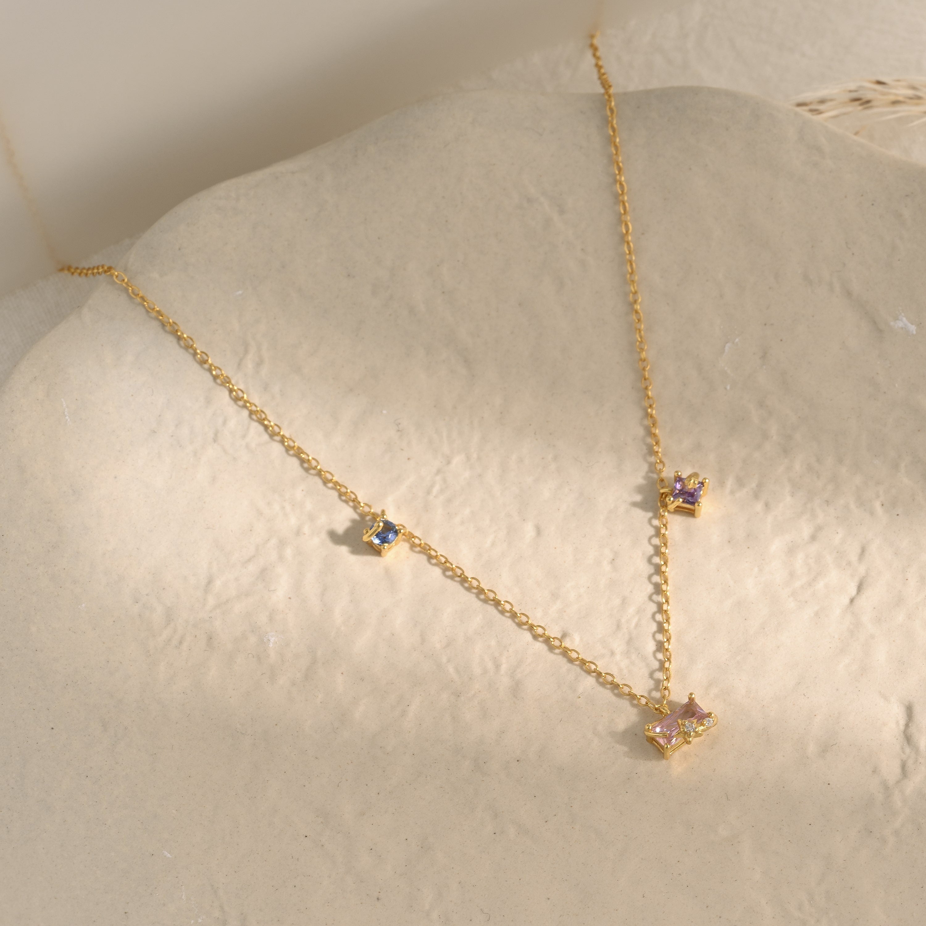 Candy Starry Sky Diamond Station Necklace, Zircon Clavicle Necklace, perfect Gift for Bridesmaid, Wedding Gift, K0027