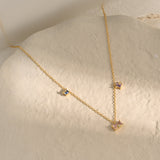 Candy Starry Sky Diamond Station Necklace, Zircon Clavicle Necklace, perfect Gift for Bridesmaid, Wedding Gift, K0027