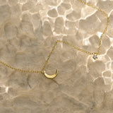 Crescent Moon Necklace, Celestial Jewelry, Diamond Necklace, Wedding Gift, Gifts for Best Friend, K0033