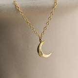 Crescent Moon Necklace, Celestial Jewelry, Diamond Necklace, Wedding Gift, Gifts for Best Friend, K0033