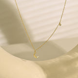 Crescent Moon Necklace, Celestial Jewelry, Diamond Necklace, Wedding Gift, Gifts for Best Friend, K0033