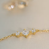 Gold CZ Station Necklace