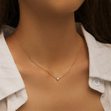 Water Drop Necklace, Teardrop CZ Necklace