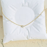 Water Drop Necklace, Teardrop CZ Necklace
