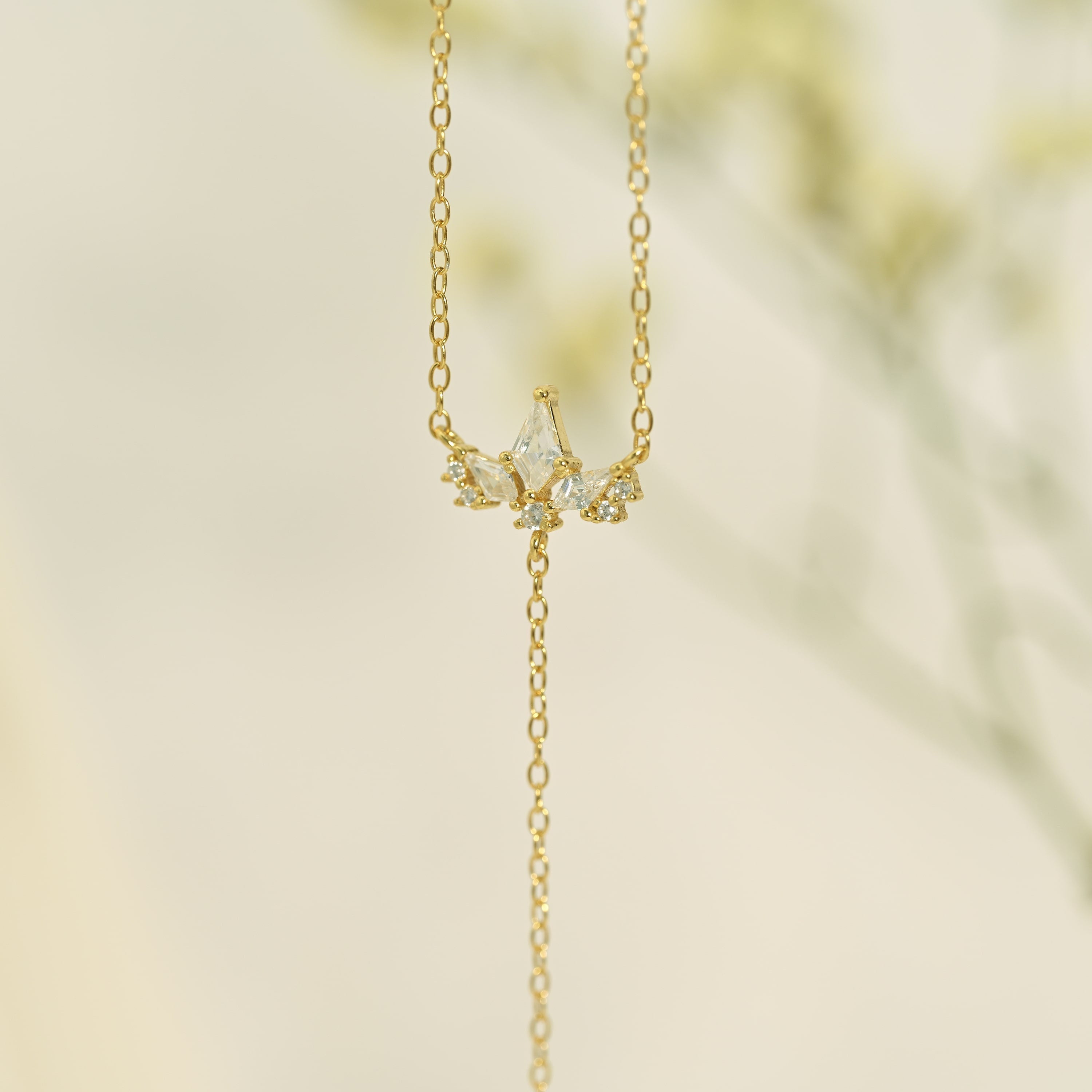 Diamond Lariat Necklace, Layering Y Necklace