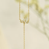 Diamond Lariat Necklace, Layering Y Necklace