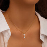 Dainty Three Stone Drop Necklace