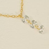 Dainty Three Stone Drop Necklace