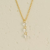 Dainty Three Stone Drop Necklace