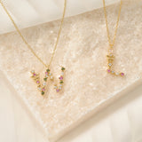 Colorful Zircon Letter Necklace