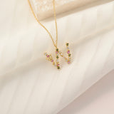 Colorful Zircon Letter Necklace