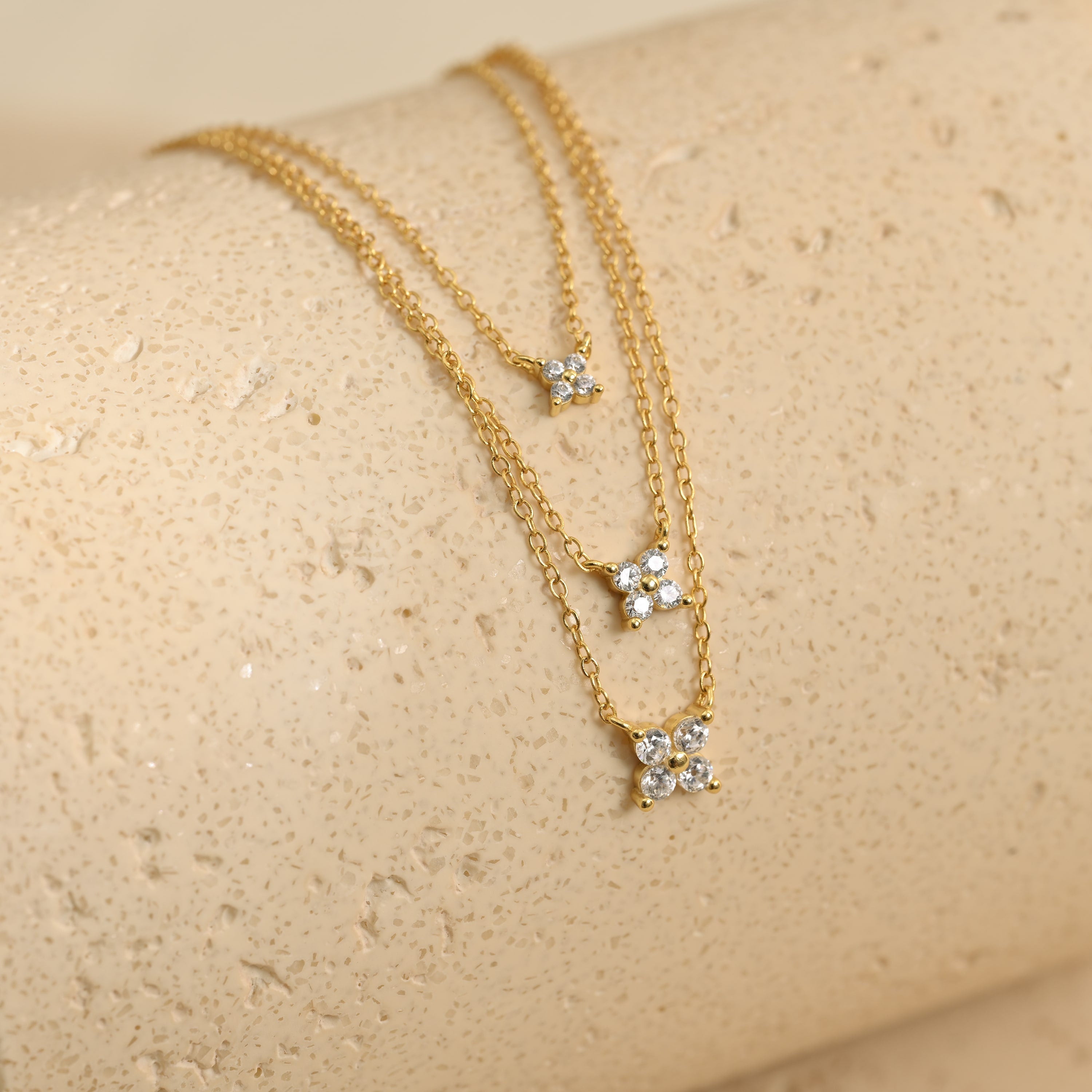 Triple Layered Flower Necklace