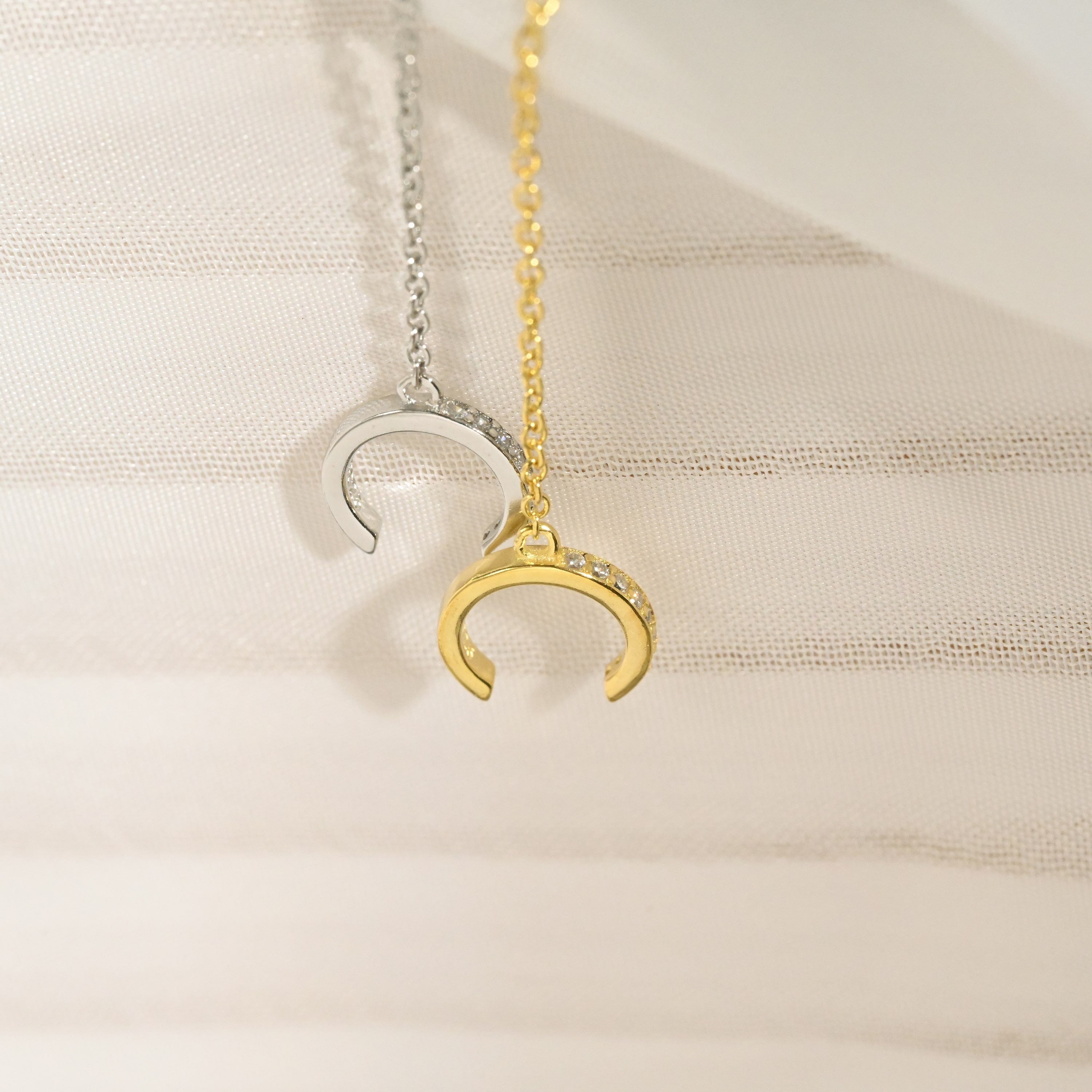 Diamond Stud, Ear Cuff Chain Earrings